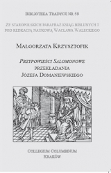 M. Krzysztofik, Przypowieści Salomonowe przekładania Józefa Domaniewskiego